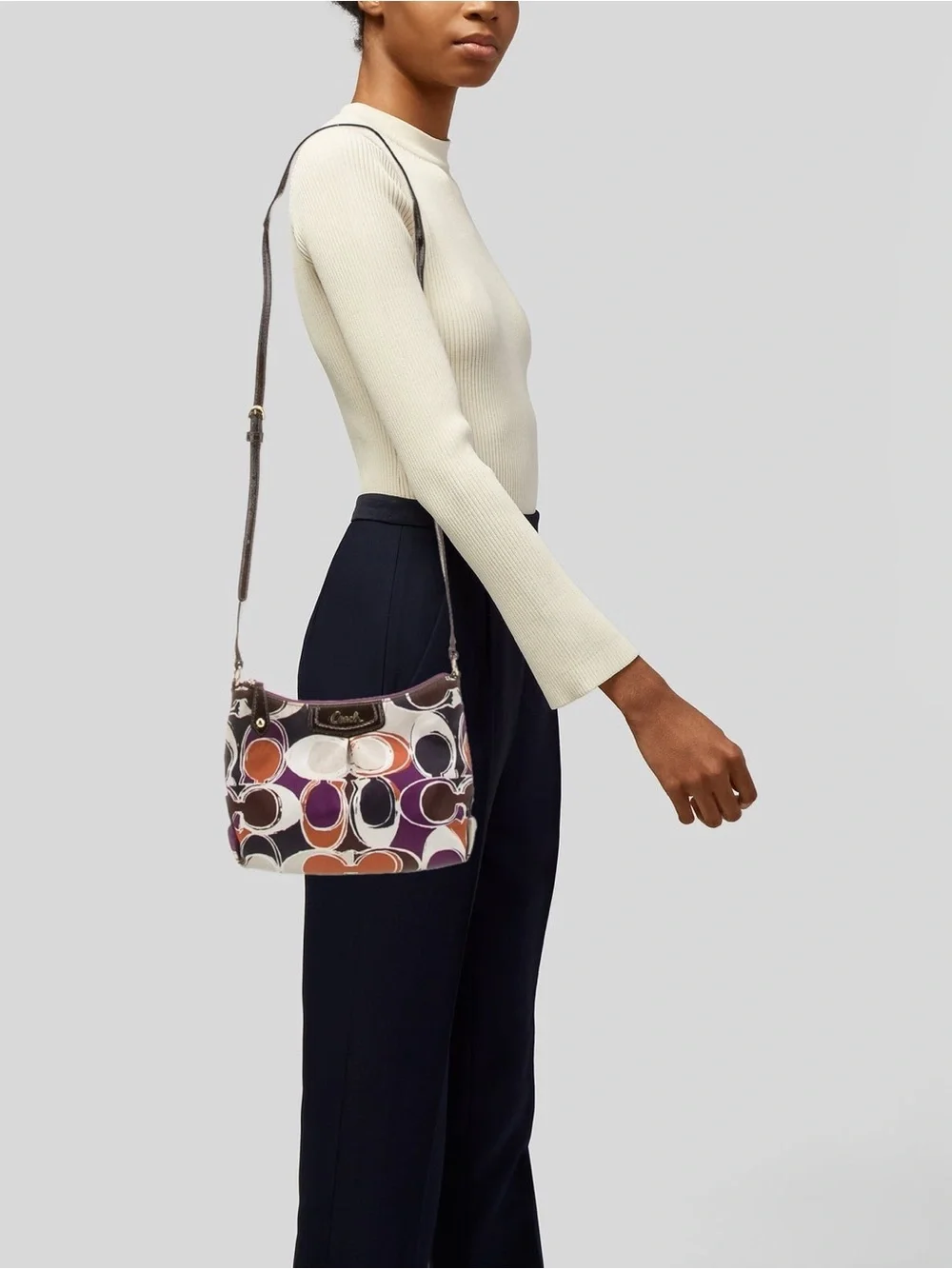Coach 2011 Ashley Hand-Drawn Scarf Print Swingpack/Crossbody Bag F48055 NWT